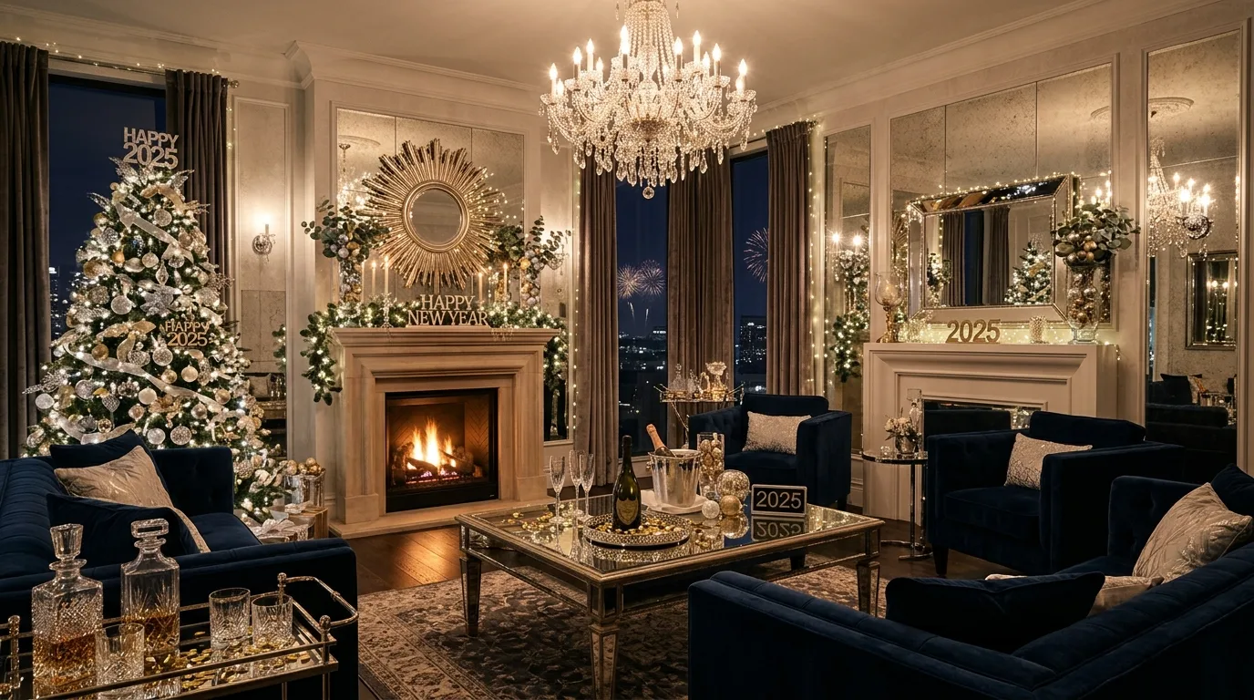 Bring in subtle countdown details without visual clutter inspiration for a New Year celebration setting.